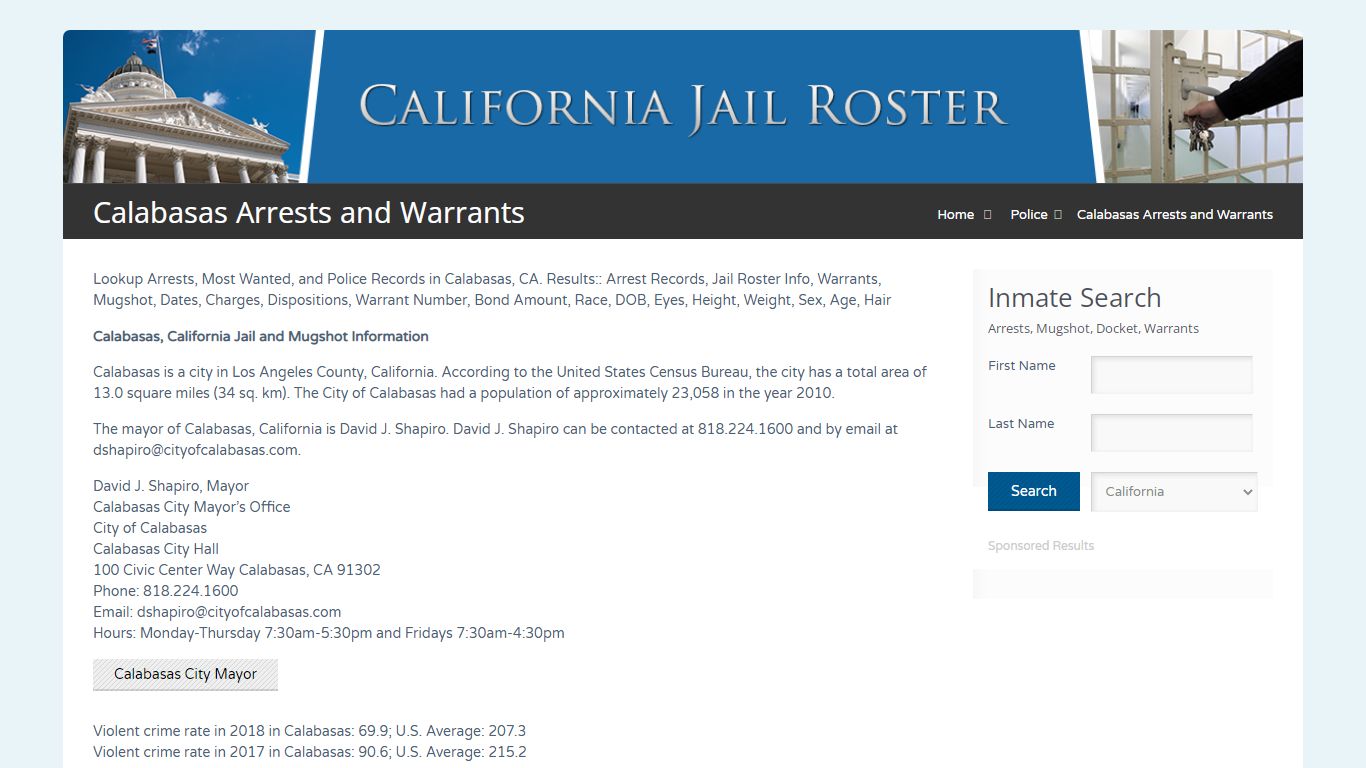 Calabasas Arrests and Warrants | Jail Roster Search